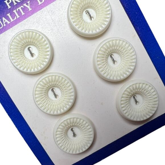 Vintage Ivory Cream Sunburst Buttons Premium Quality Sewing Set 6pc - Picture 2 of 4